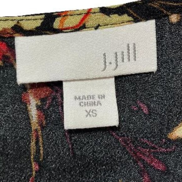 J Jill Multicolor Floral and Bird Motif Casual to Dressy Blouse  Size XS  EUC - Picture 9 of 11